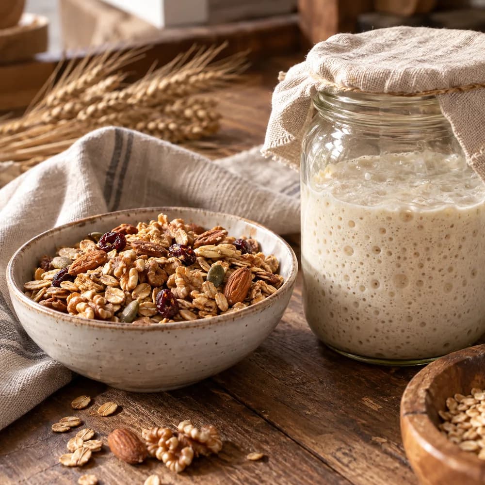 Granola y masa madre artesanal